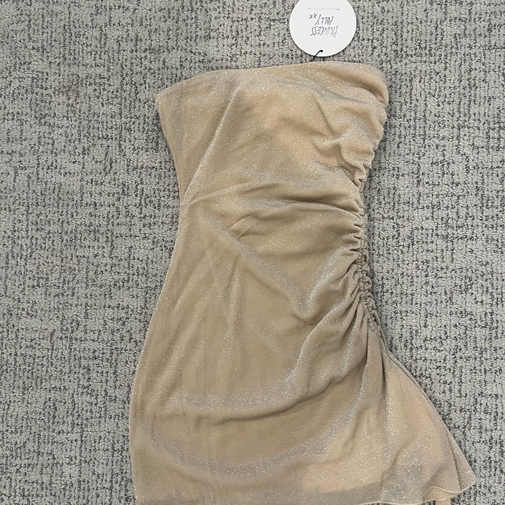 Beige Strapless Dress